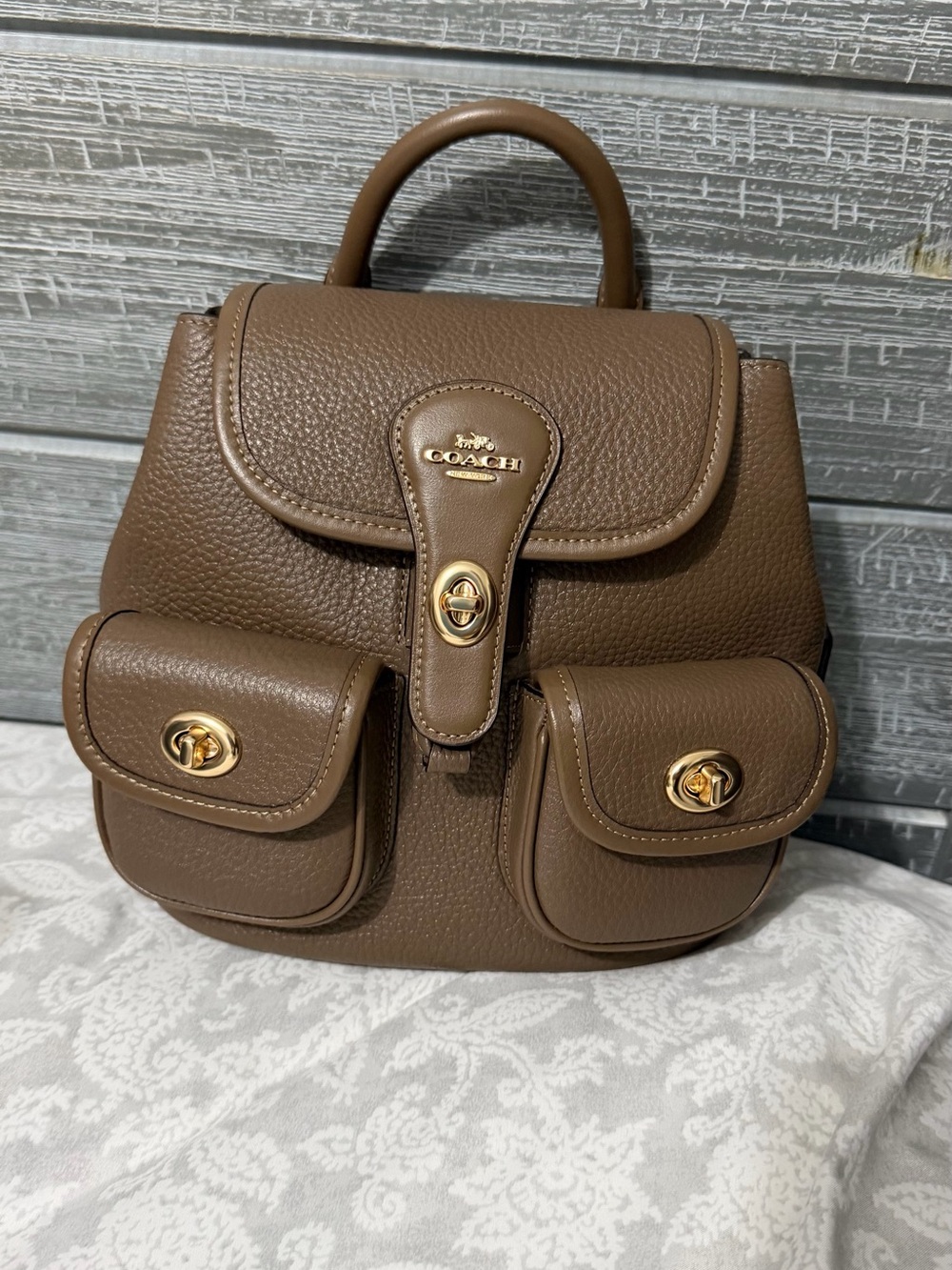 COACH Hadley Backpack DarkStone New With Tag